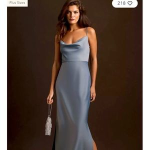 BHLDN Cali Satin MIDI slip dress
